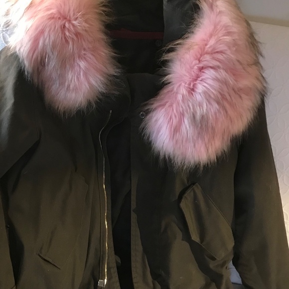 Nora Barth made in Italy parka fur hood, army green M - Picture 8 of 11